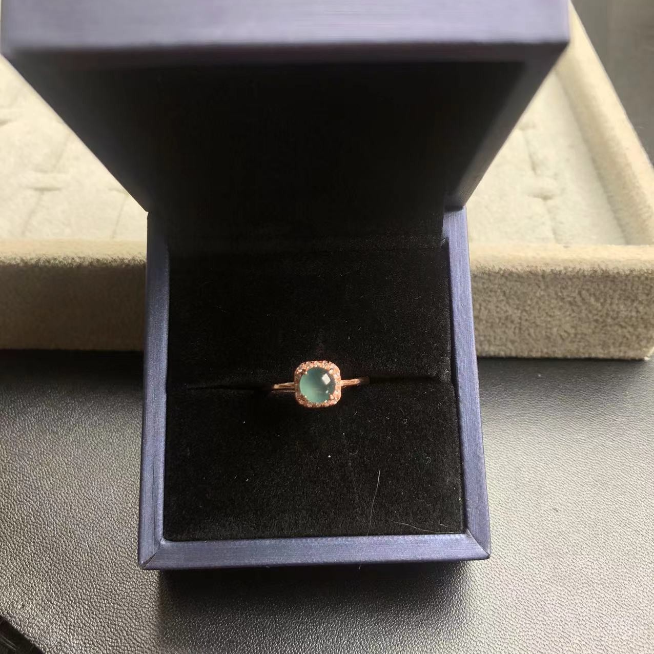 [河一珠宝]玫瑰色高冰满钻镶嵌戒指气质轻奢时尚简约精致精美镶嵌