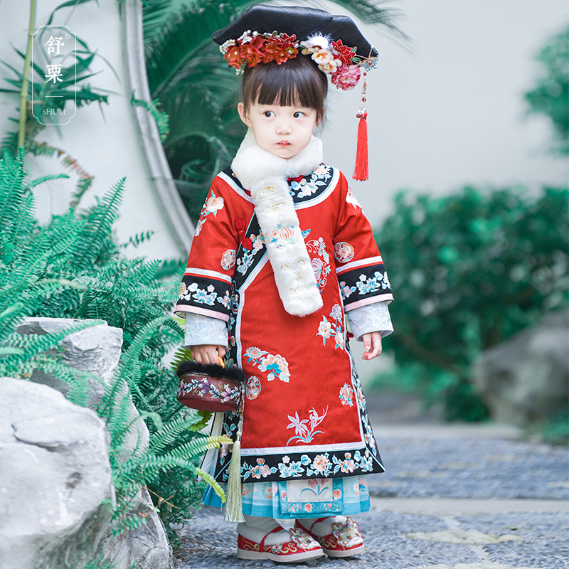 舒栗【锦年】女童格格装2023冬季新品拜年服汉服国风旗袍高端古装潮