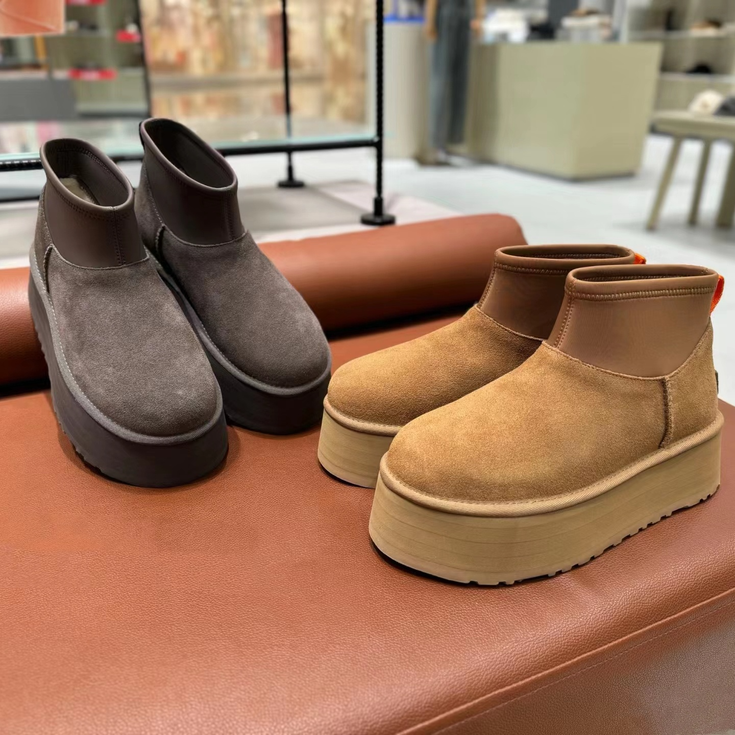 【厚底迪普弹力靴】2025款内里羊皮毛一体时尚雪地靴百搭秋冬雪地靴