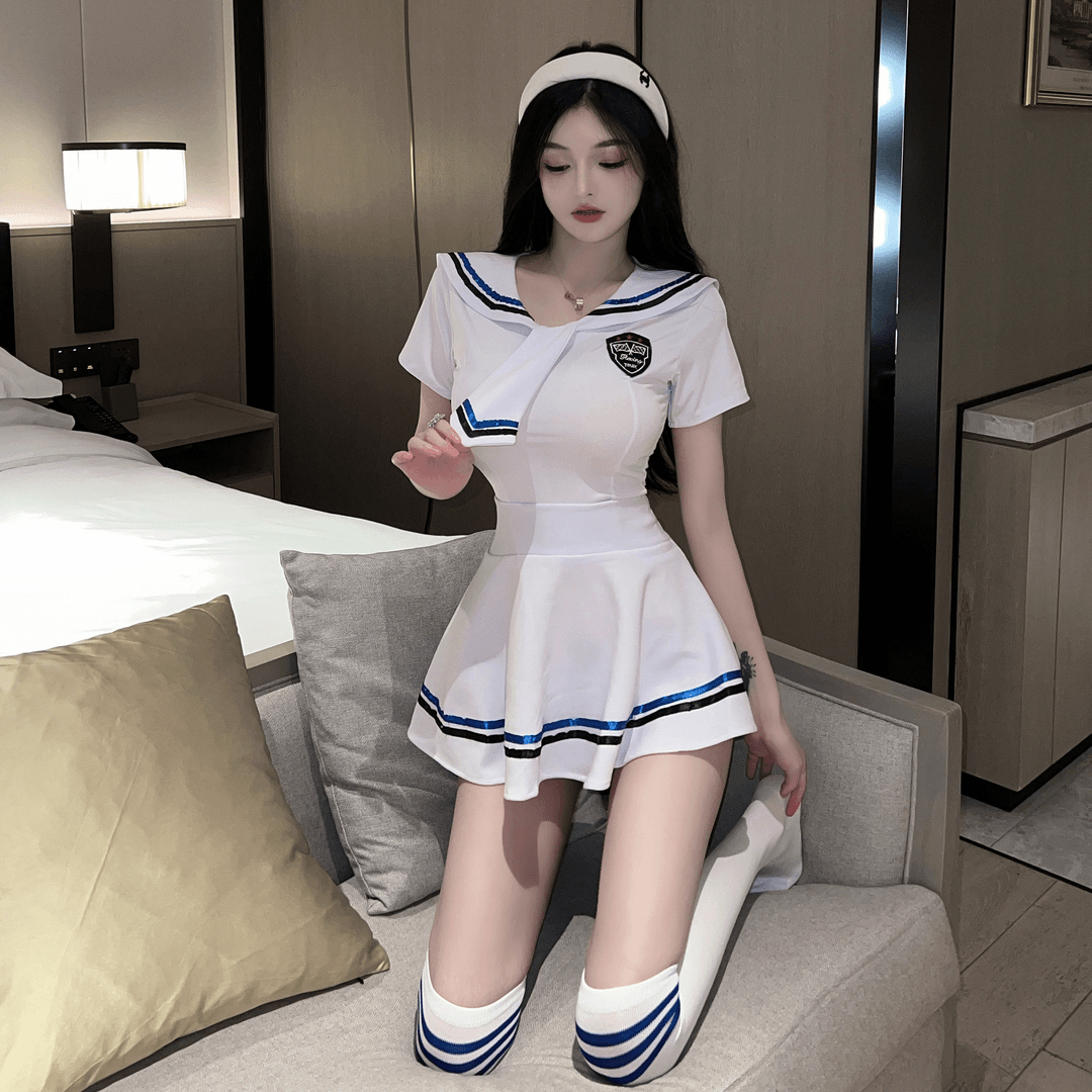 学生气质性感纯欲修身水手服百褶韩版学院风JK角色扮演夏季短裙