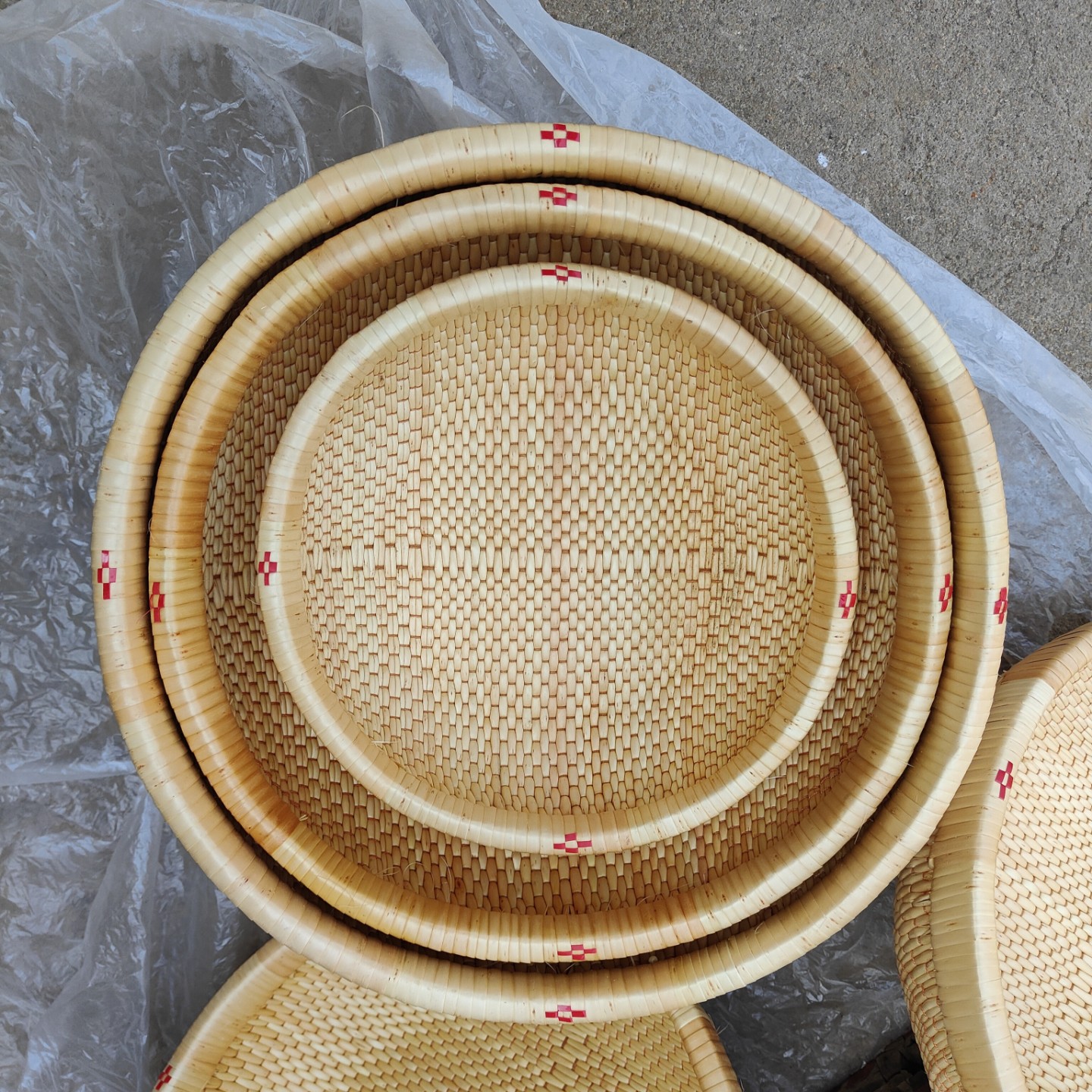 加密柳编收纳筐笸箩零食馒头筐食品收纳篮水果干果展示婚嫁针线筐