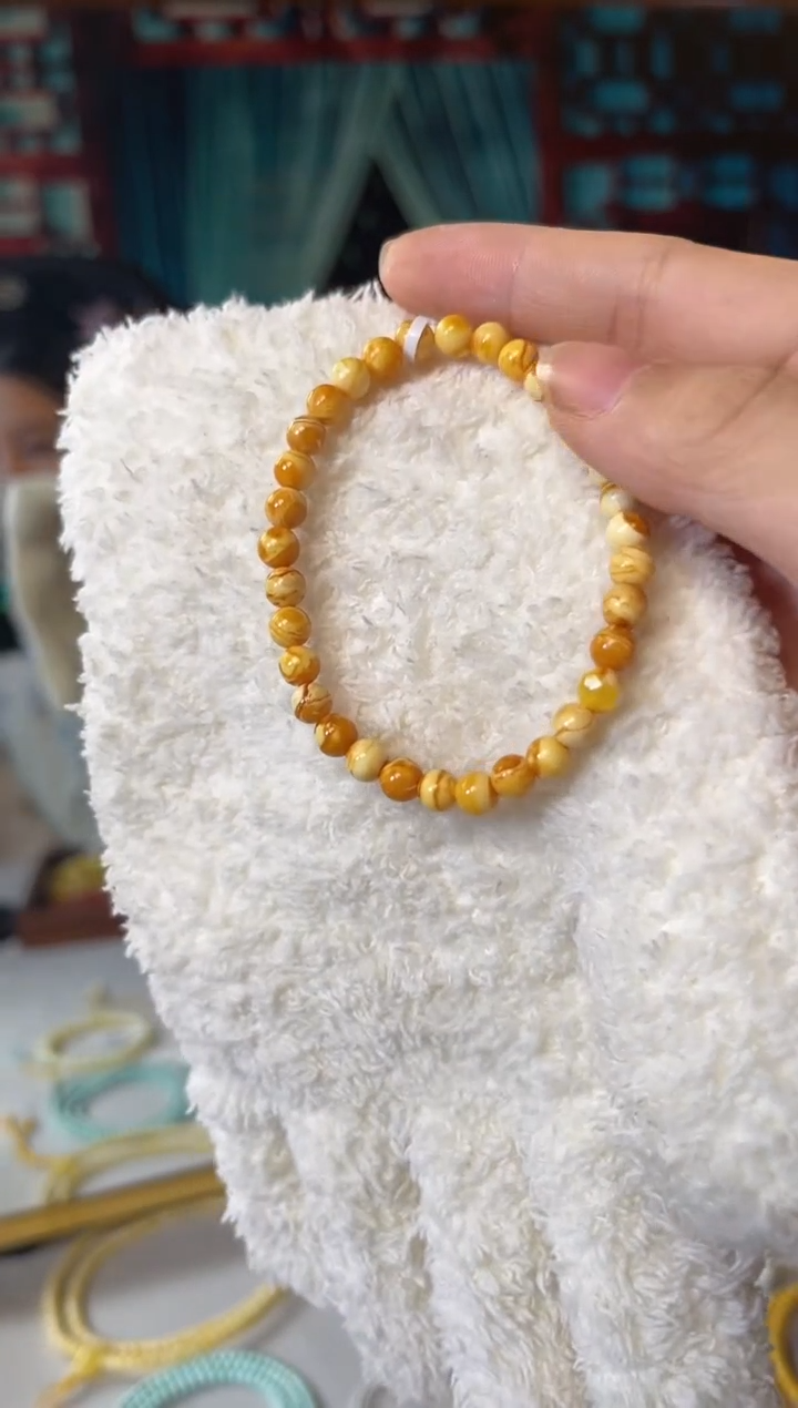 【闪购商品】蜜蜡裸石未镶嵌小米珠手串