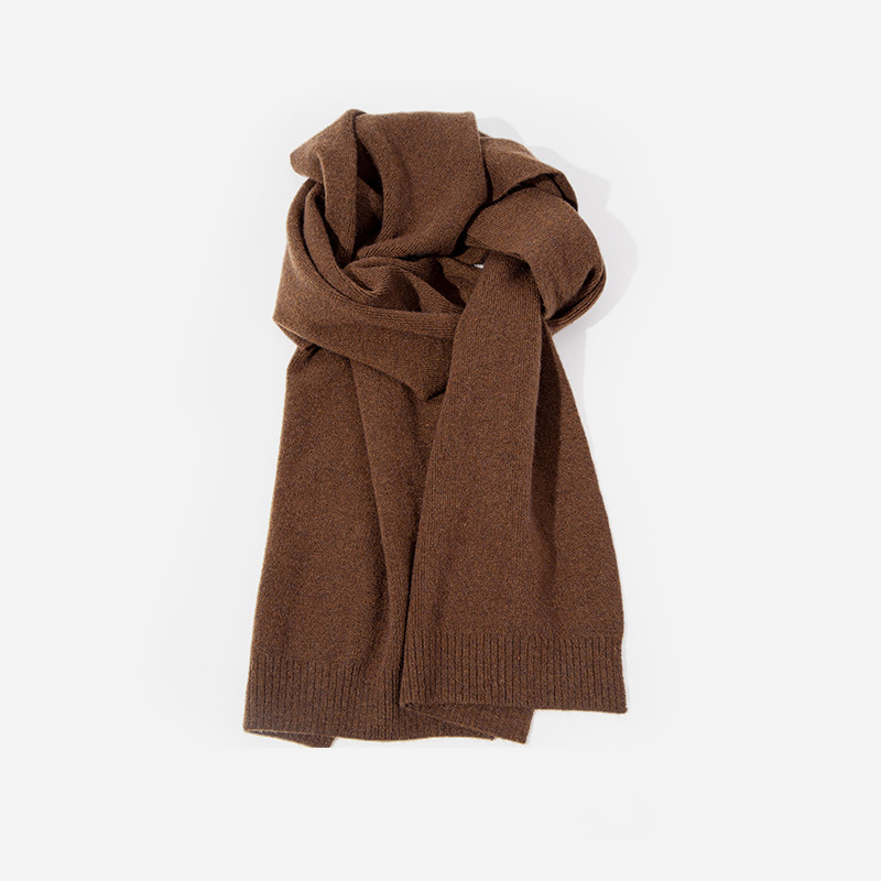 羊毛小围巾双钻百搭纯色韩版冬季保暖围脖小围巾
