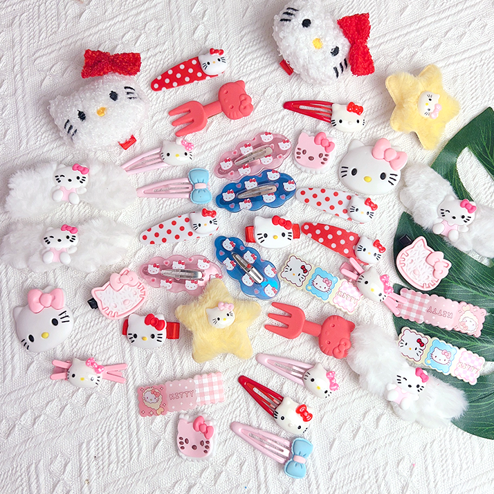 kitty发夹hellokitty发夹套装发卡子19件套少女发饰一整套组合装