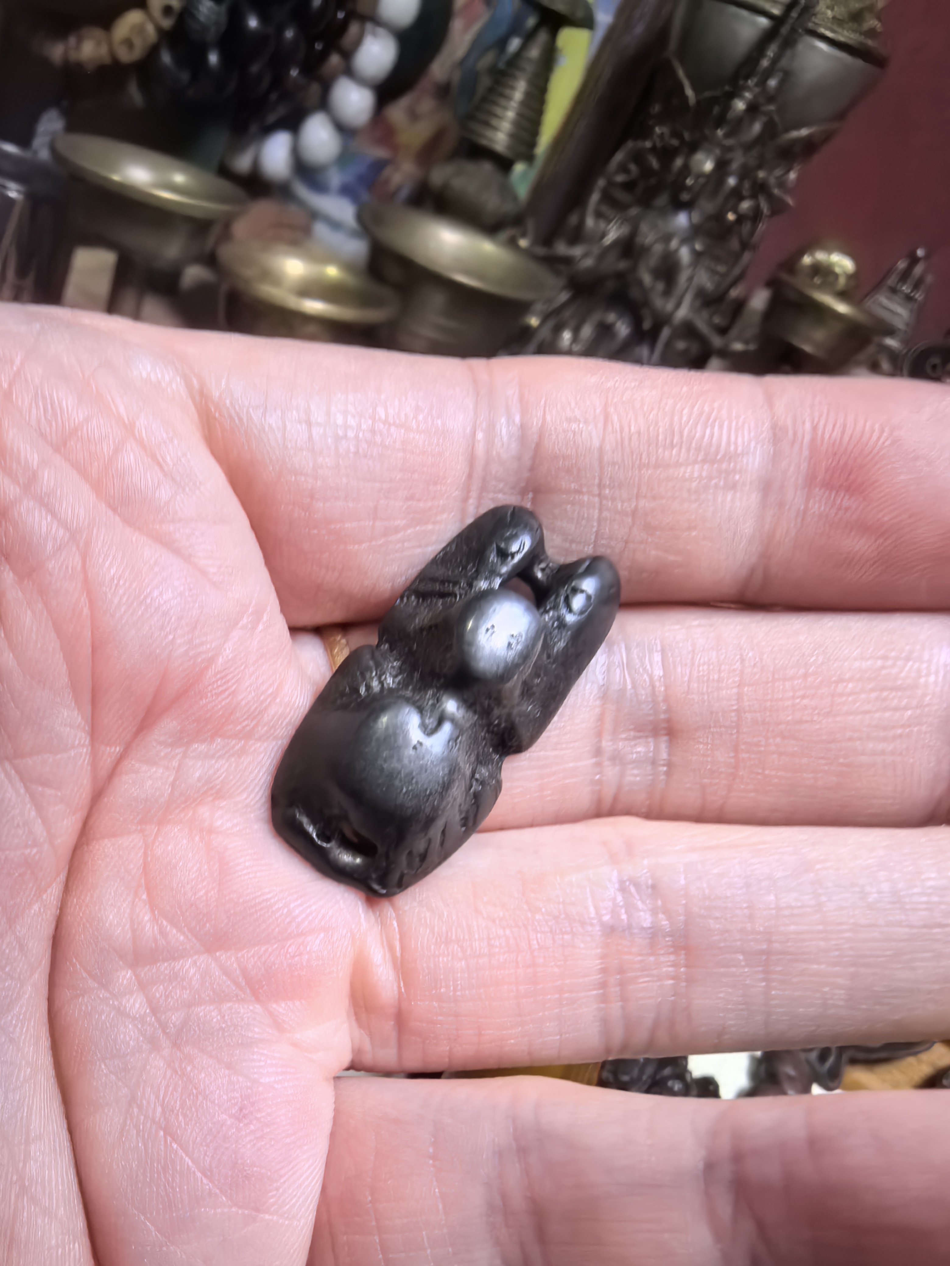 喜马拉雅地区雪狮铜杂件吊坠