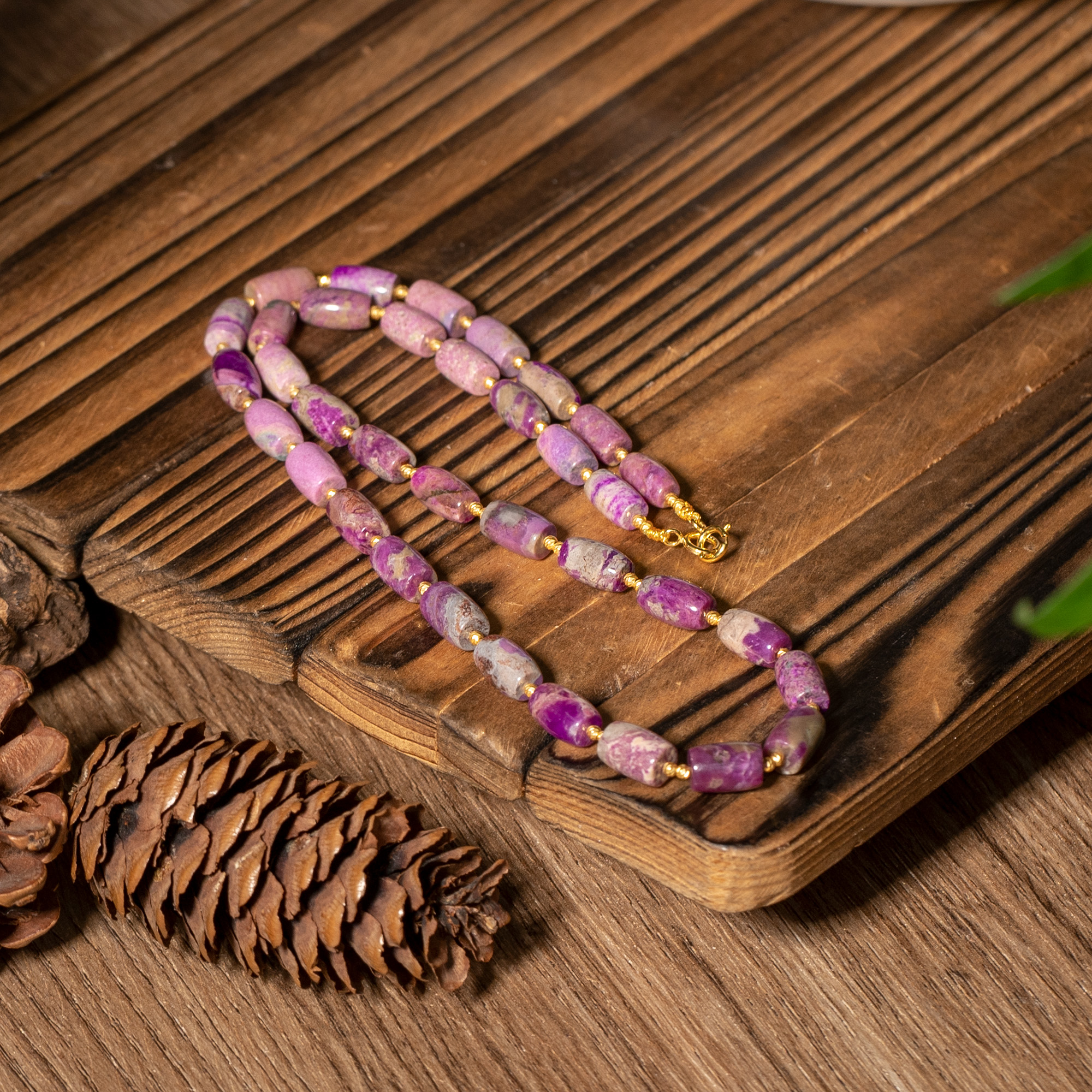 喜月|18K金樱花舒俱来桶珠45cm项链/多样性发/P3679/欧若风