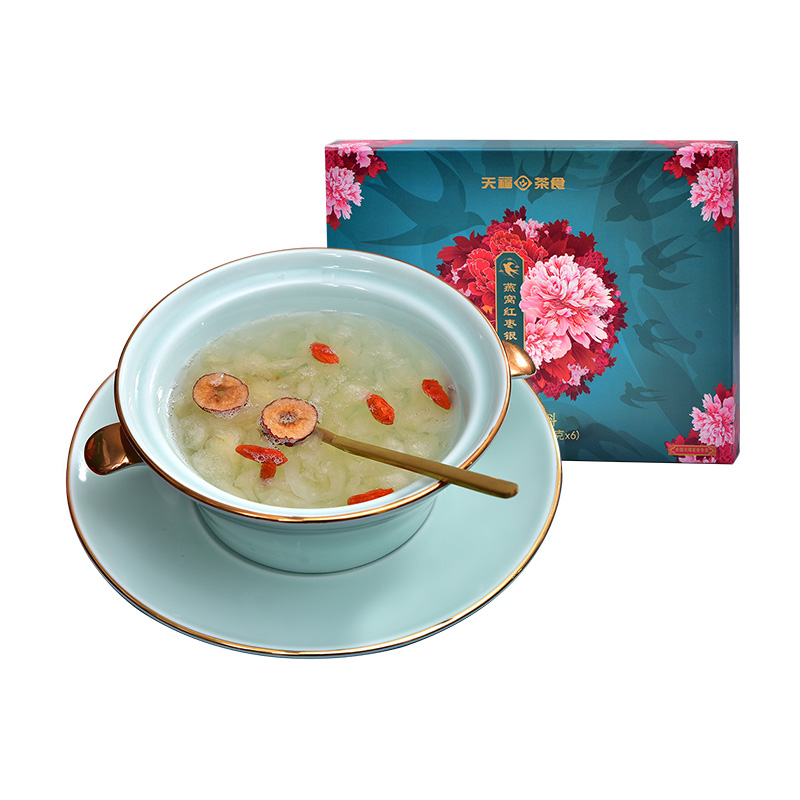 天福茶食 燕窝红枣银耳羹 冲泡即食早餐代餐 礼盒90克