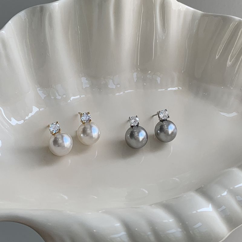 925银耳饰 王菲同款耳饰王妃百搭气质轻奢强光正圆简约日常经典