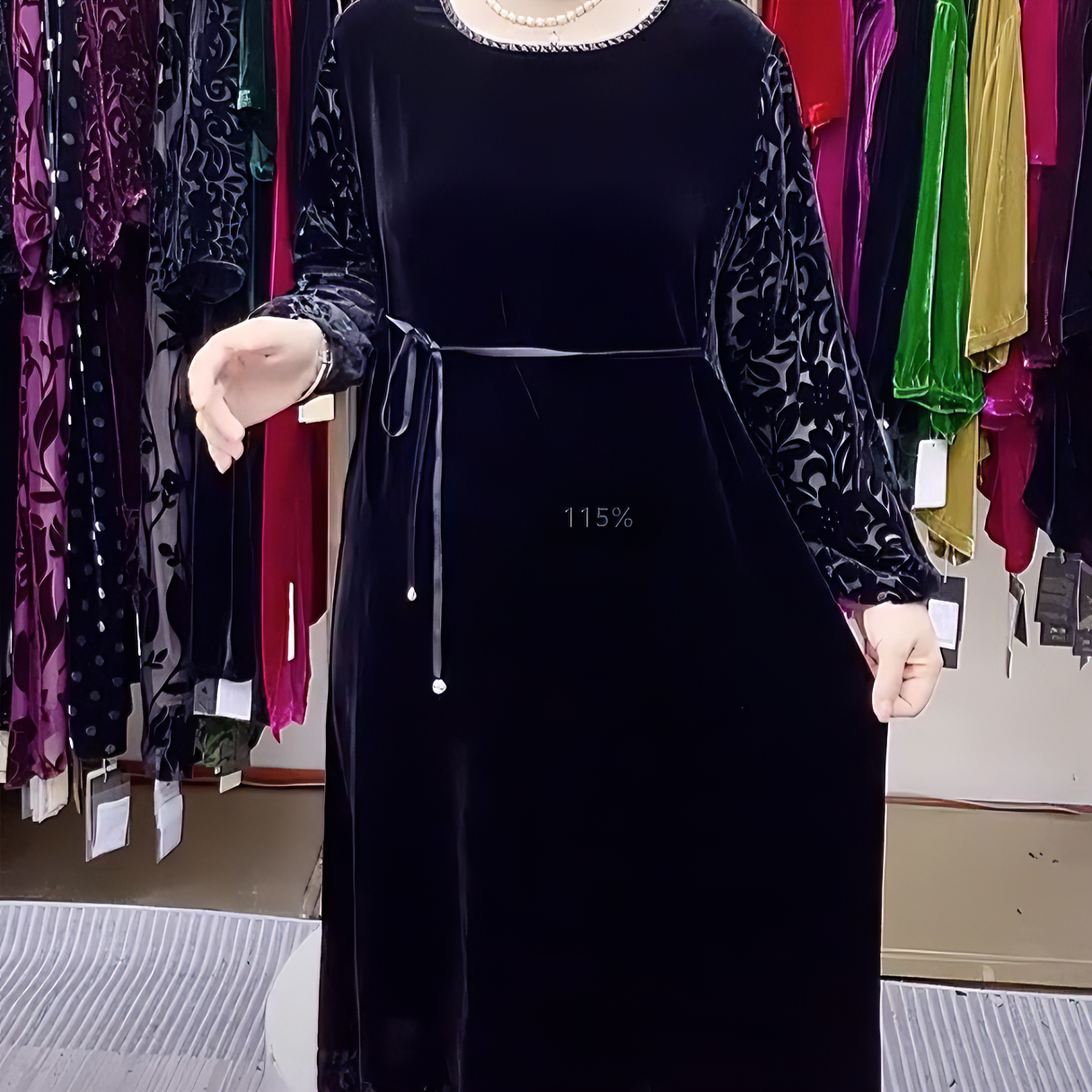 桑蚕丝时尚高档气质百搭减龄显瘦洋气秋冬大码连衣裙88A6021-4183