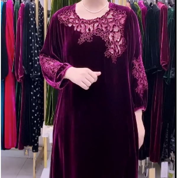  桑蚕丝高端刺绣连衣裙10A2113