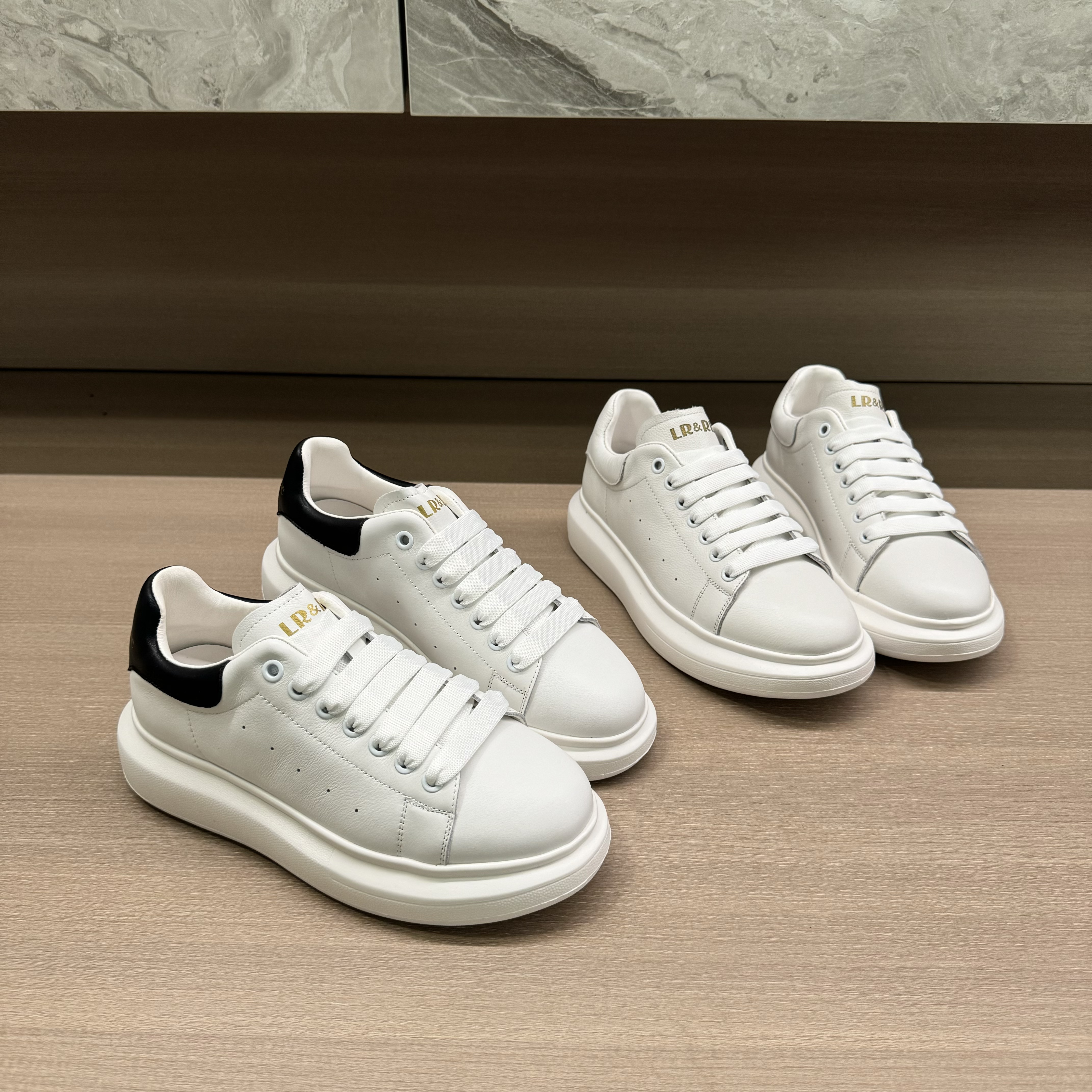 爆款设计感女鞋秋款鞋休闲鞋厚底4CM增高小白鞋真皮运动鞋