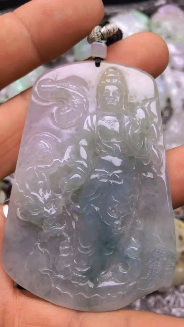 【闪购商品】翡翠吊坠(不含链)未镶嵌蓝水观音