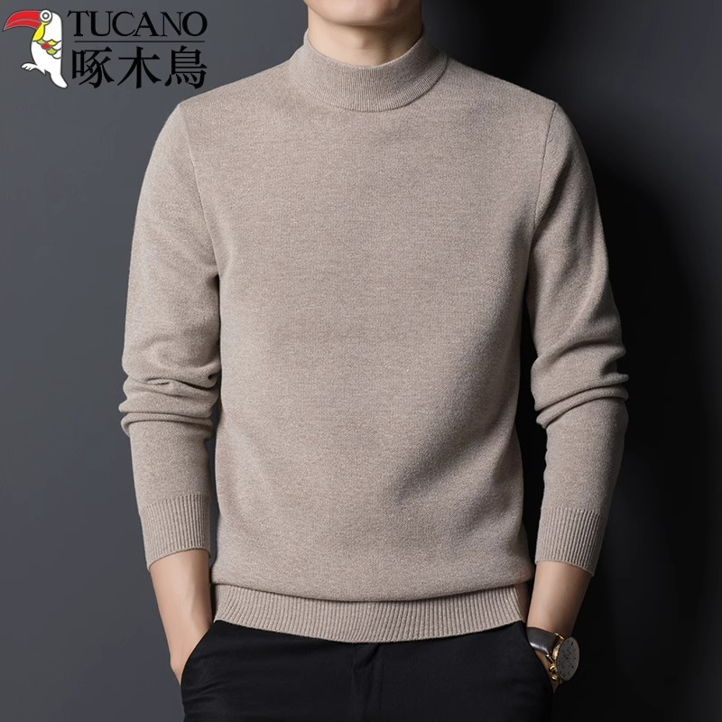 啄木鸟2023款秋冬男士休闲百搭舒适时尚保暖御寒商务经典针织棉衣