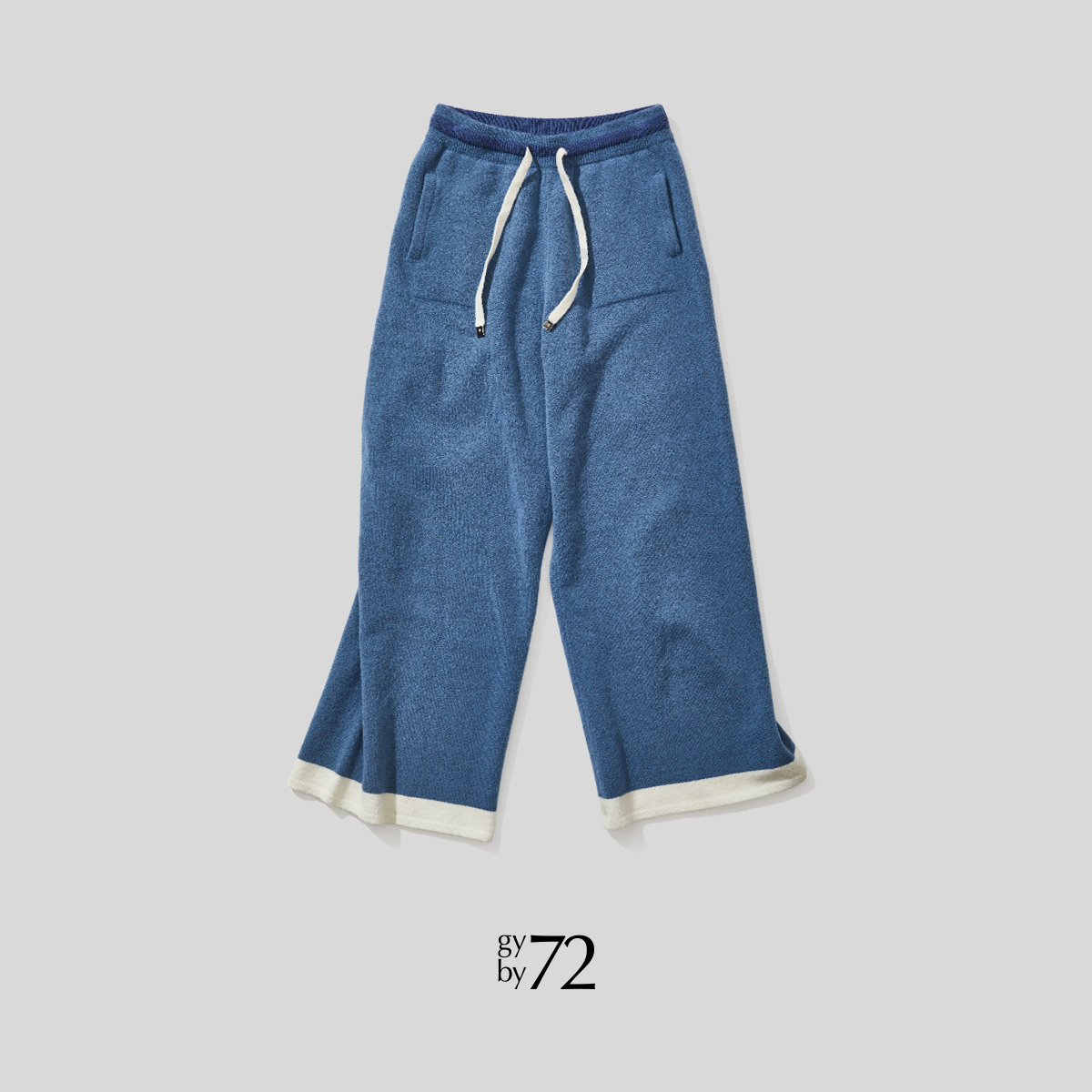 gy by 72原创设计高腰直筒休闲百搭时尚显瘦阔腿宽松针织休闲裤