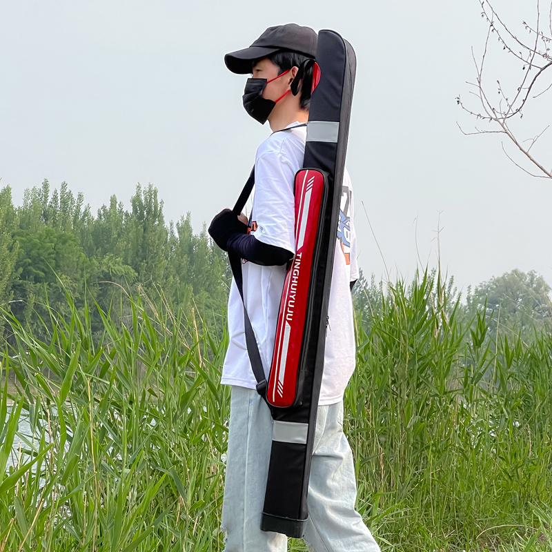 【主播推荐】单层防水硬壳鱼竿包多功能渔具包竿包钓鱼包鱼包杆包