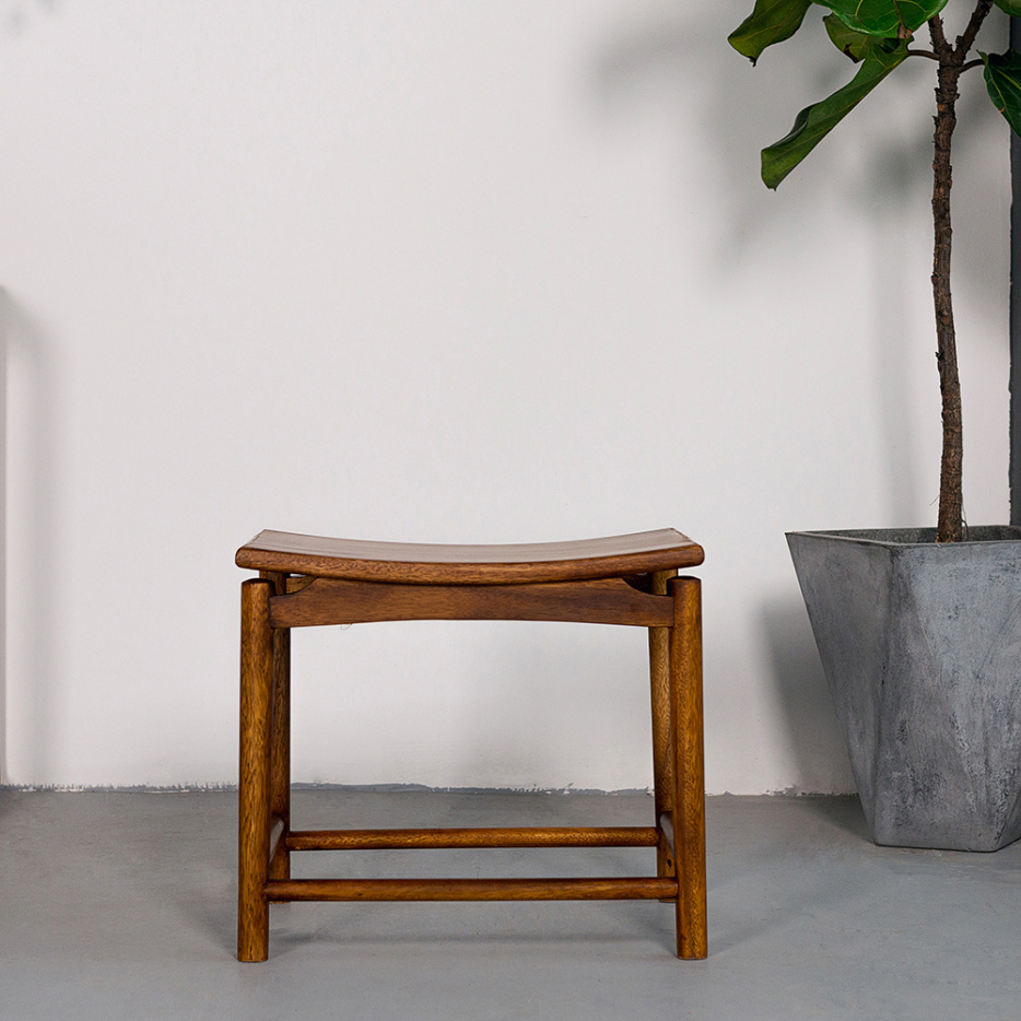 南美胡桃木元宝凳新中式禅意茶凳茶椅餐凳子客厅小凳家用简约鞋凳