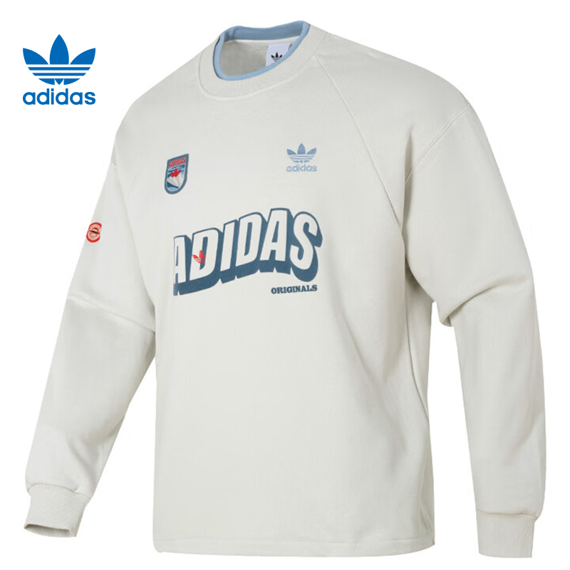 adidas阿迪达斯三叶草冬季男子运动卫衣休闲舒适圆领套头衫IN0973
