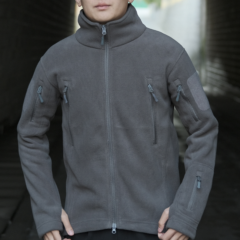 昂垦户外战术抓绒衣男外套双面摇粒绒开衫保暖御寒内胆加厚卫衣服
