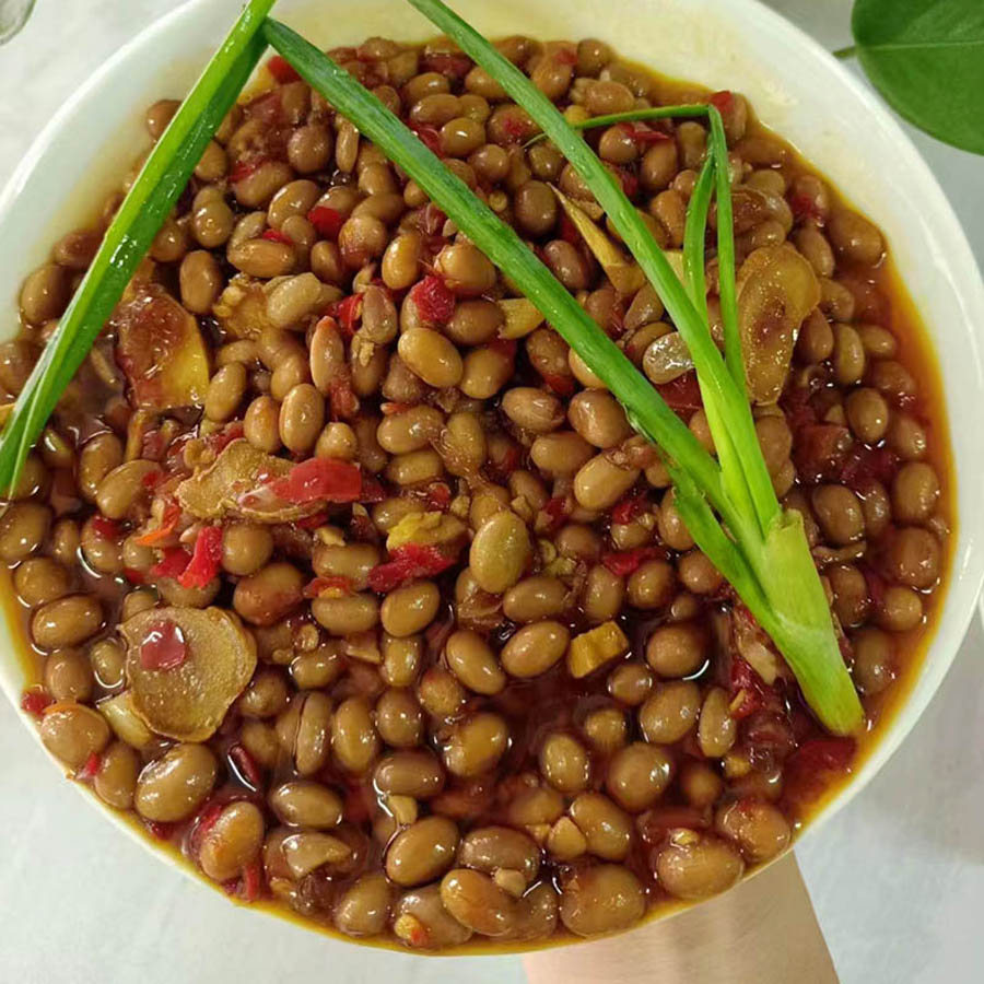 【绿草垛】烂豆豉豆食安徽安庆手工自制辣椒黄豆下饭菜冷冻储存