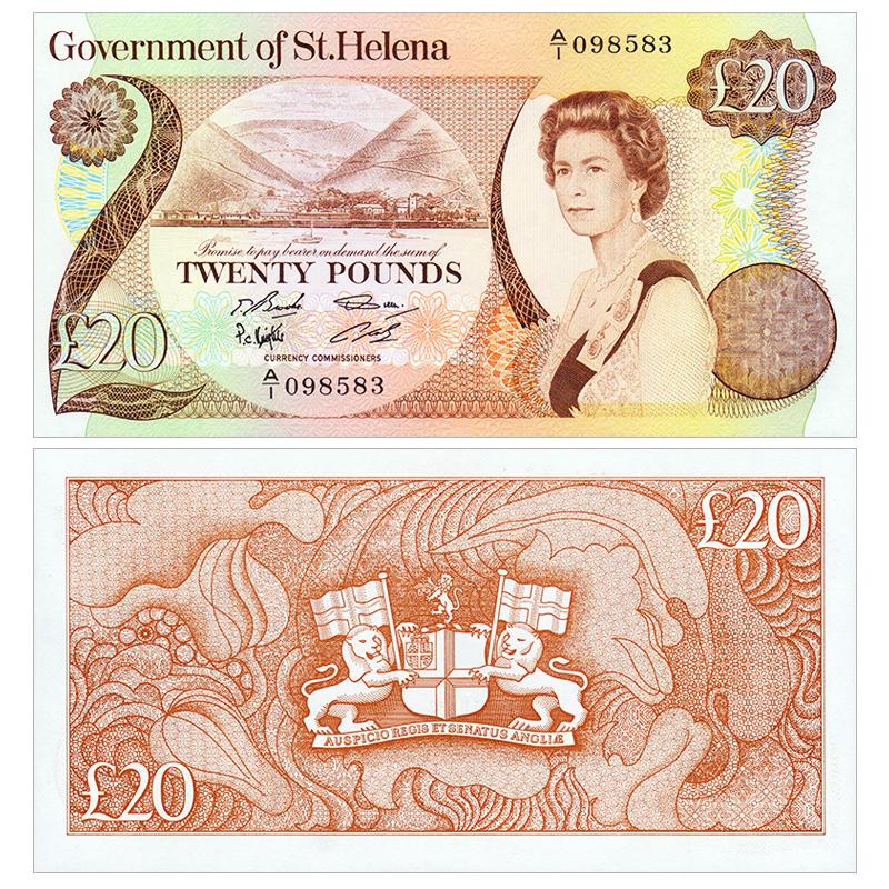 全新初版A1首冠 圣赫勒拿20镑 1986年 非洲钱币外币UNC