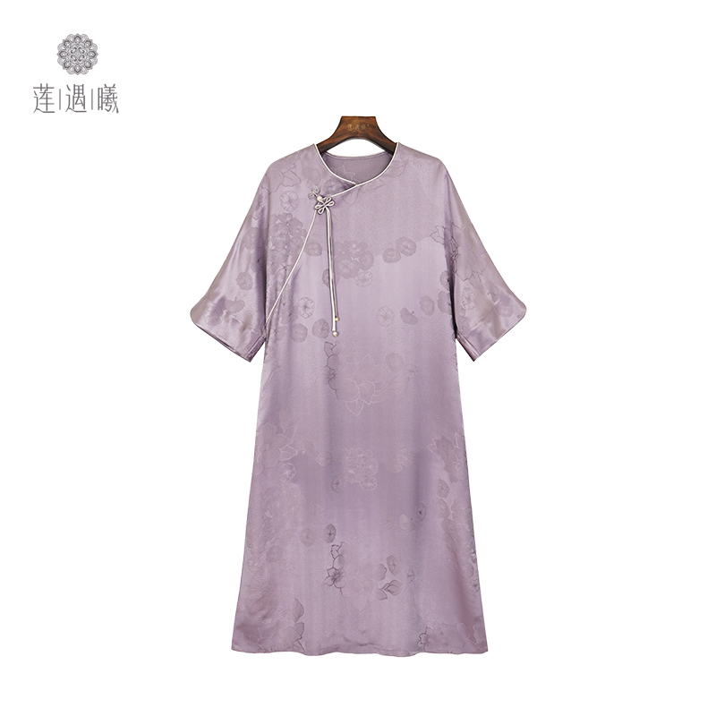 大王缎女式中国风连衣裙莲遇曦时装3d293W