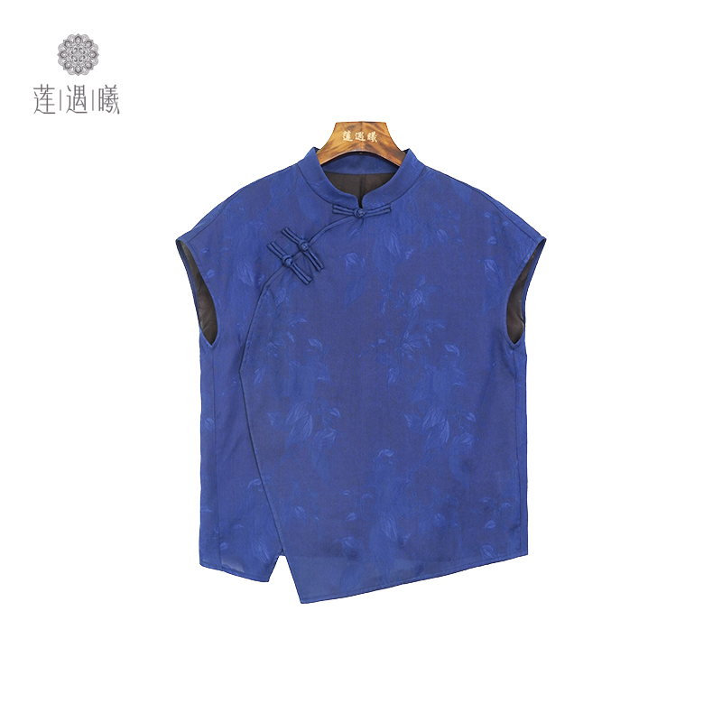 罗织蔚蓝花女式中国风上衣莲遇曦时装1b31653