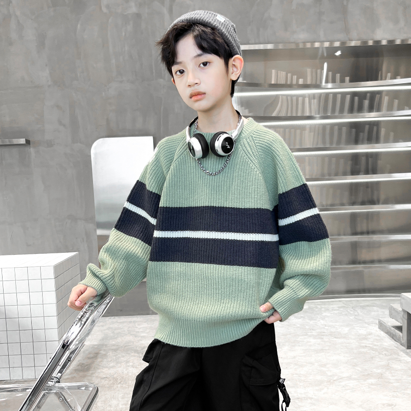 男童秋冬款针织衫2024新款毛衣中大儿童秋装酷潮【QSX】AF426
