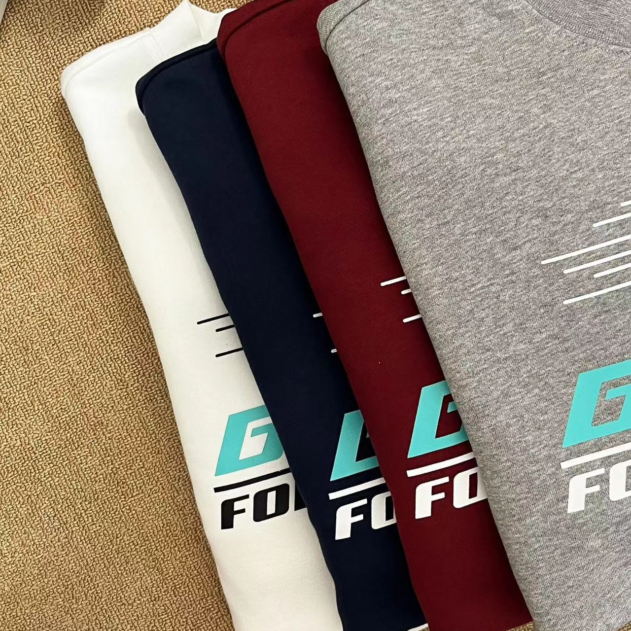 [6MQ]蓝灰红白四色彩印字母GRA时尚百搭儿童卫衣（秋意浓浓）