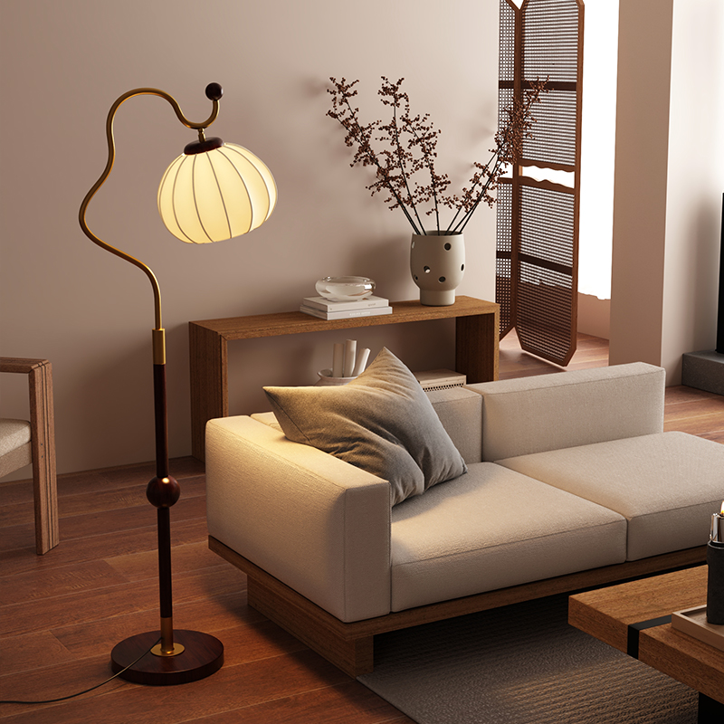 法式复古落地灯客厅沙发南洋装饰氛围钓鱼灯美式卧室台灯