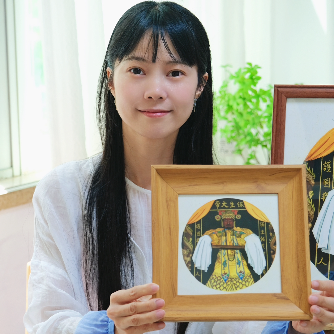 燕丽绘画白礁保生大帝 尺寸：15.2*15.2厘米 收藏级艺术微喷含装裱