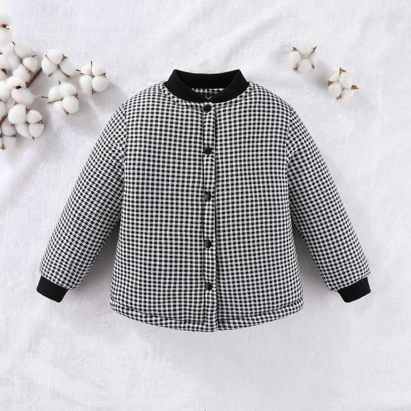 儿童秋冬季校服内胆男童女童加厚保暖棉花棉袄学生格子内搭新款冬