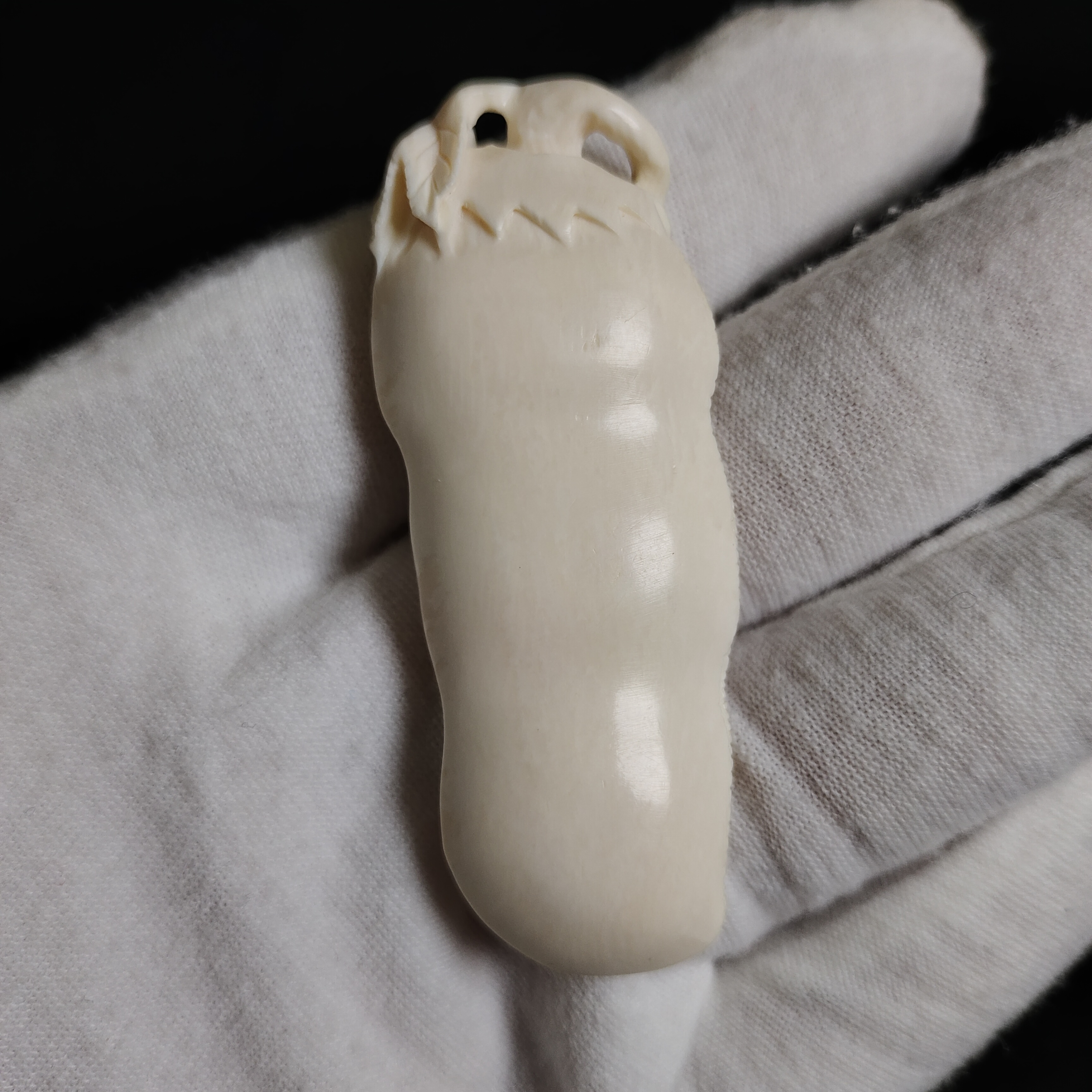 PDY83 只做天然猛犸牙四季豆  长59x宽23x厚9.5mm