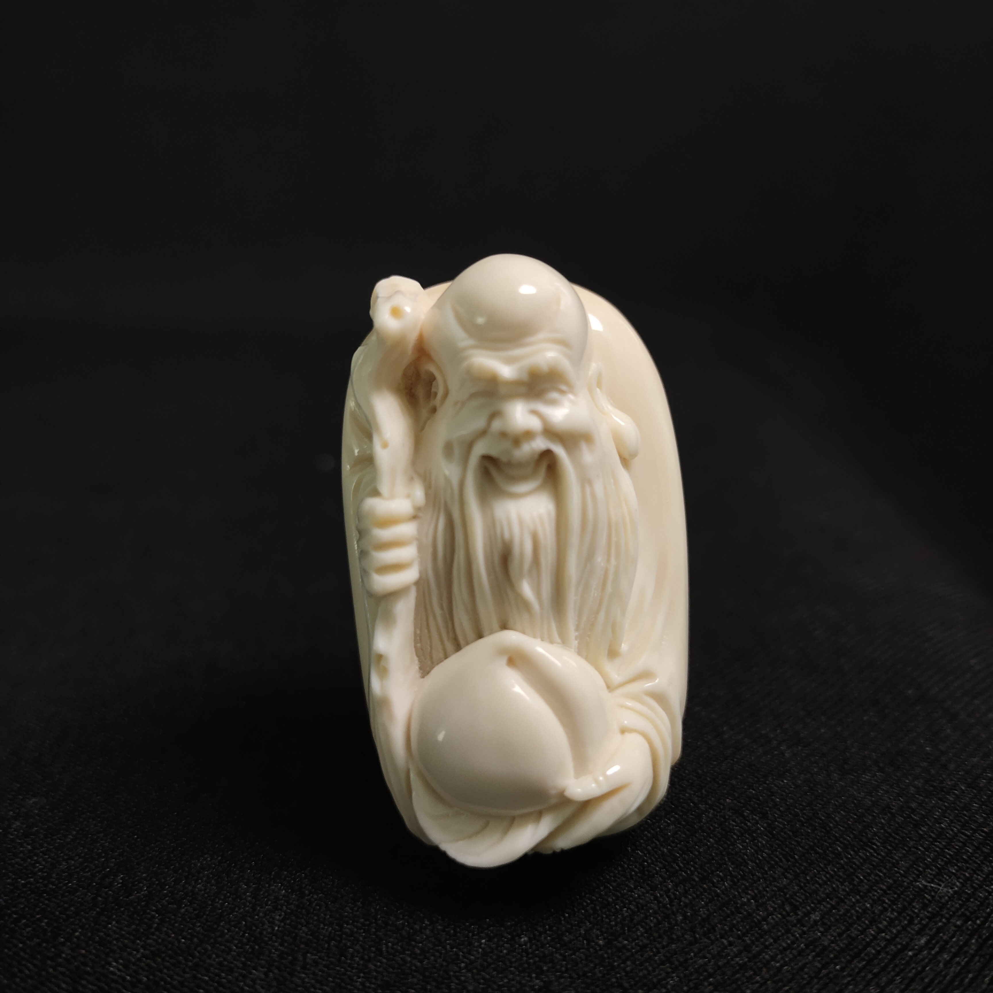 PDY107   只做天然猛犸牙  寿星   41.8x25x19mm