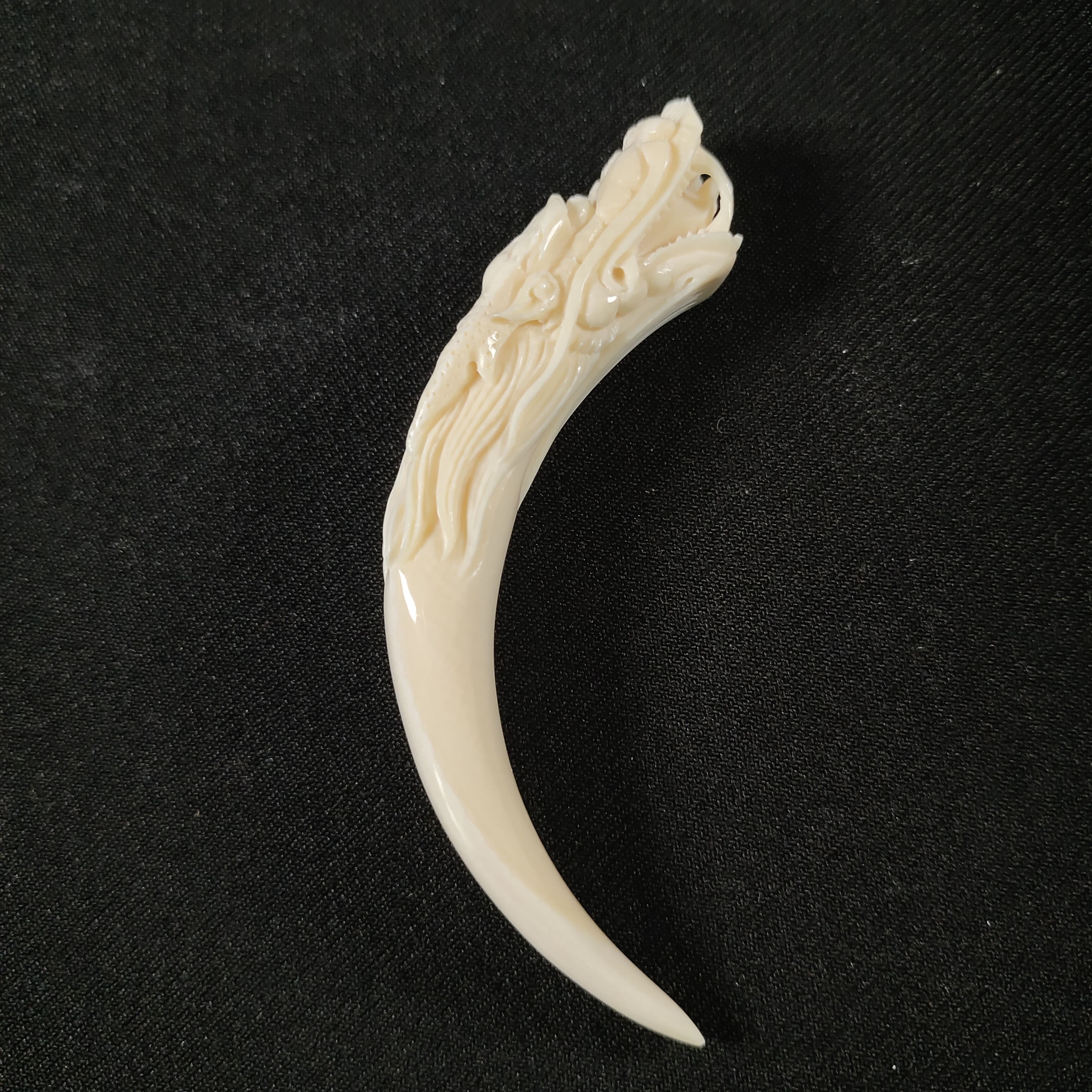 PJY13   只做天然猛犸牙   龙头牙尖 81.7x15.4x14mm