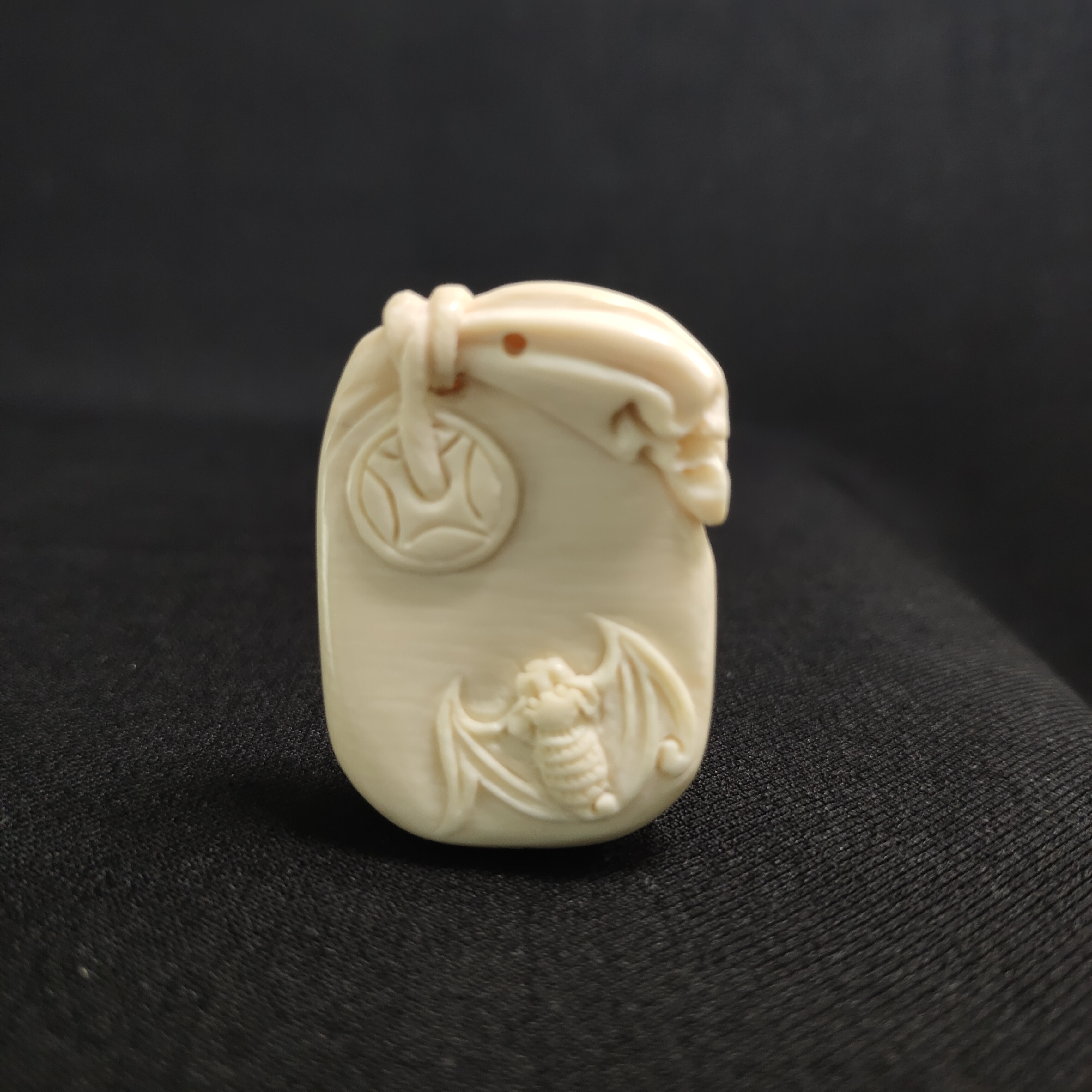 PDY65   只做天然猛犸牙   福在眼前钱袋   40x29x10mm