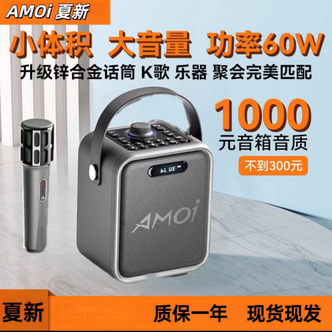 夏新迷你蓝牙k歌音响家庭ktv户外唱歌音箱话筒一体机麦克风卡拉OK