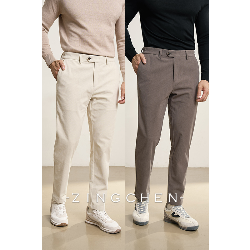 【定织灯芯绒工艺】ZINGCHEN男士弹力腰休闲裤 秋冬抗皱商务长裤