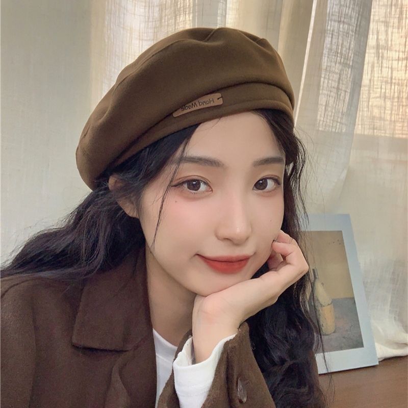 秋冬毛呢贝雷帽时尚英伦风日系画家帽子复古百搭显脸小大头围女
