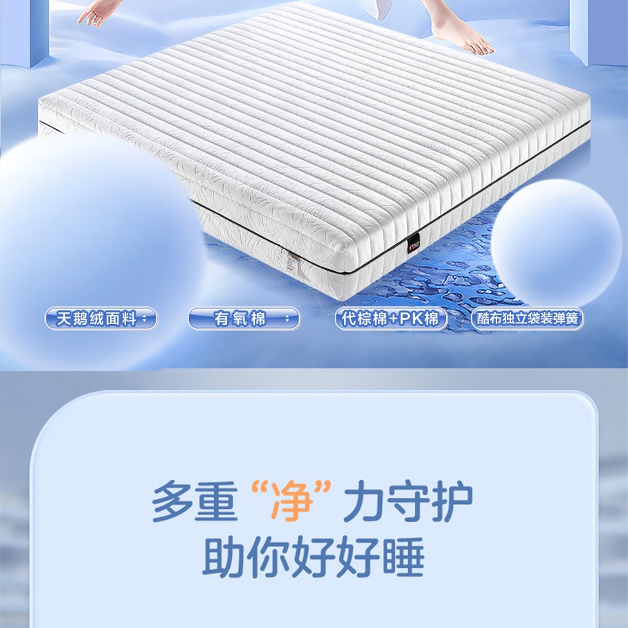 Bess.card全拆式独立袋装弹簧静音多重睡感环保蓝盒子贝丝卡床垫