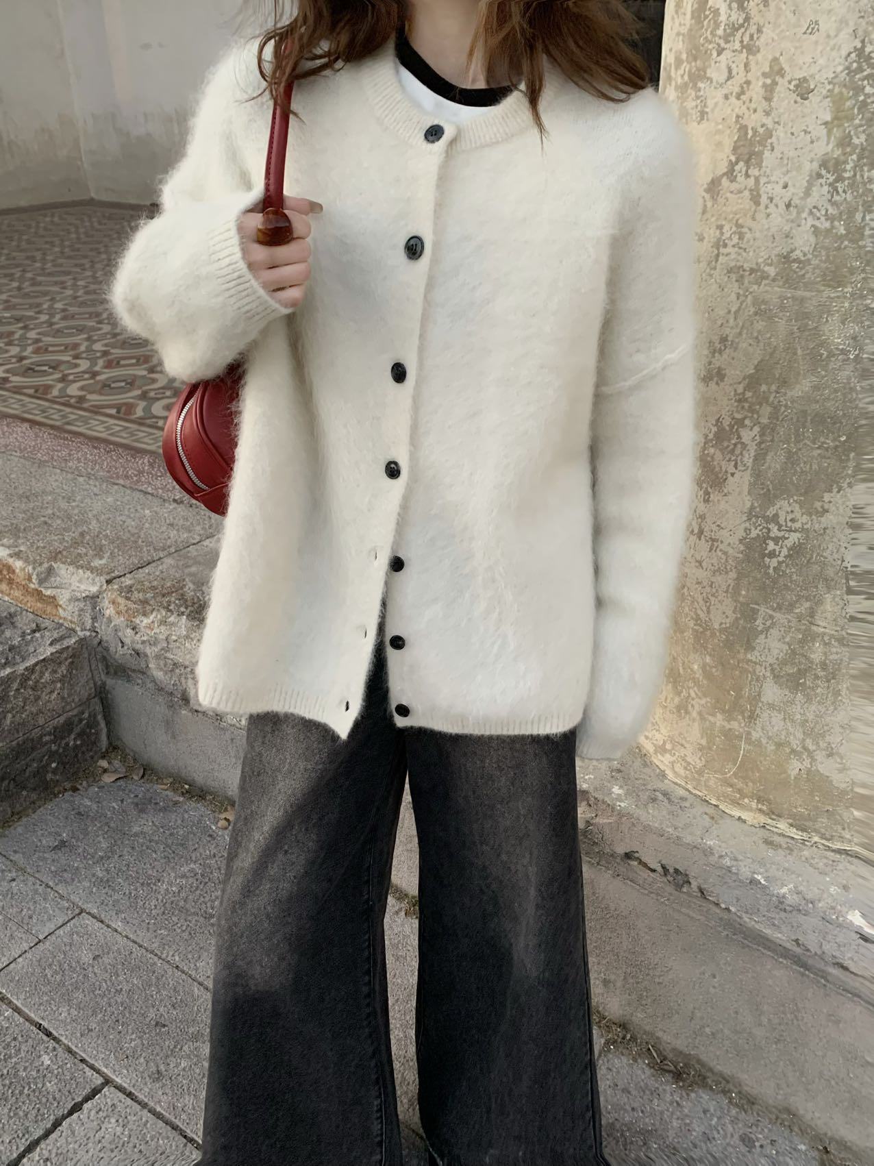 〔纯色2.0羊驼加厚开衫〕【不可机洗】欧站纯色慵懒加厚圆领针织开衫