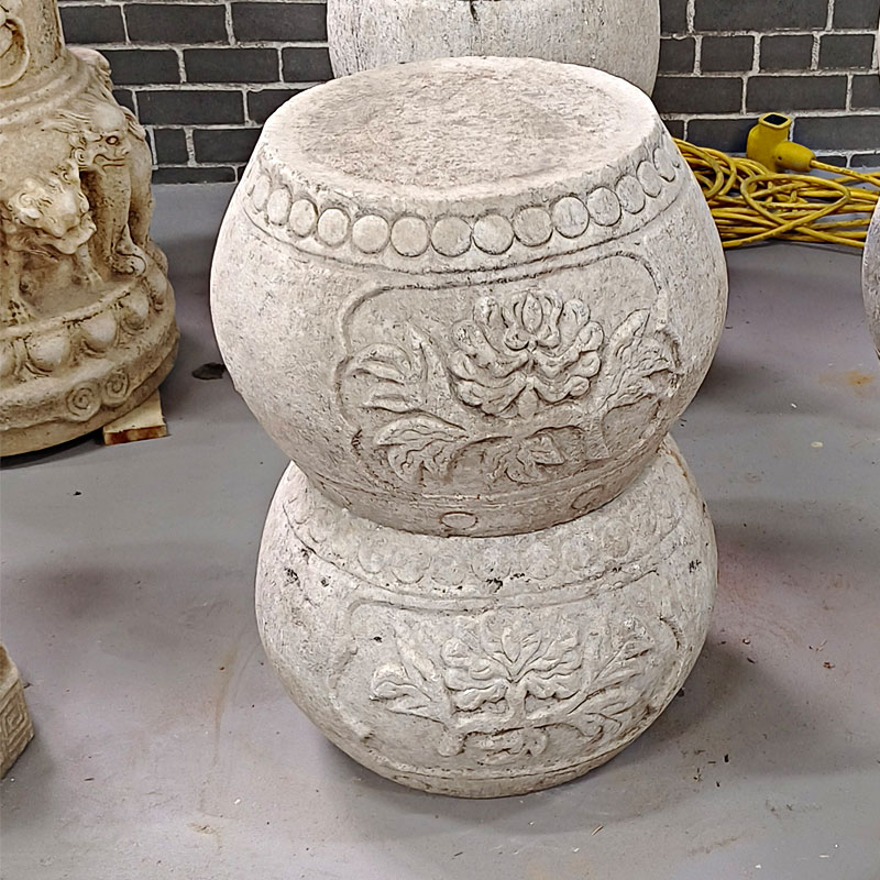 石雕柱顶石汉白玉柱脚石民间老物件石鼓门墩老石撴户外摆件道具