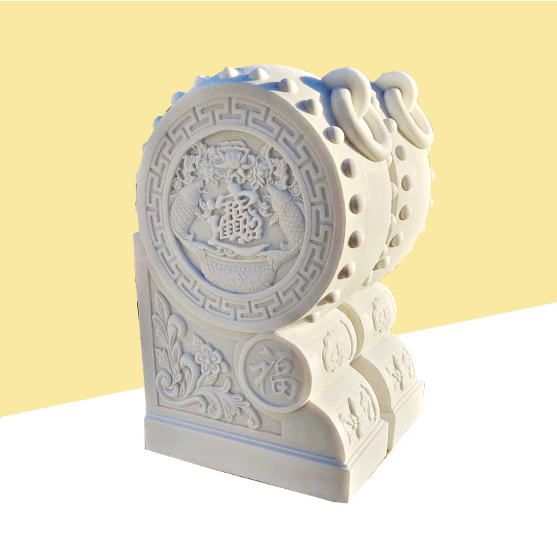 石雕门墩抱鼓石汉白玉门墩一对门口摆件石墩门当石户外庭院装饰