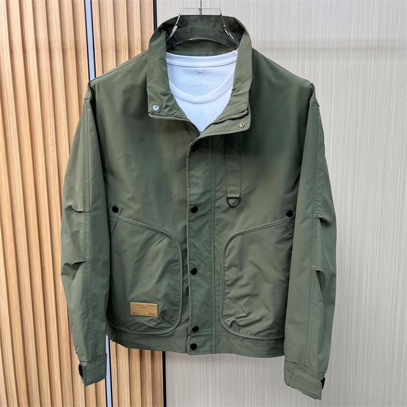 啄木鳥春秋新款男装立领工装大口袋夹克休闲时尚百搭男士上衣外套