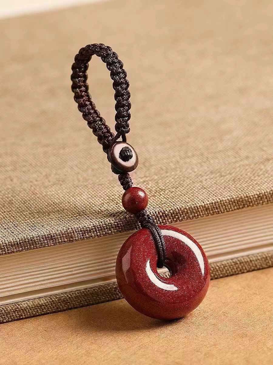 含辰砂工艺品【珍品朱砂】高含量《精美钥匙扣包挂》