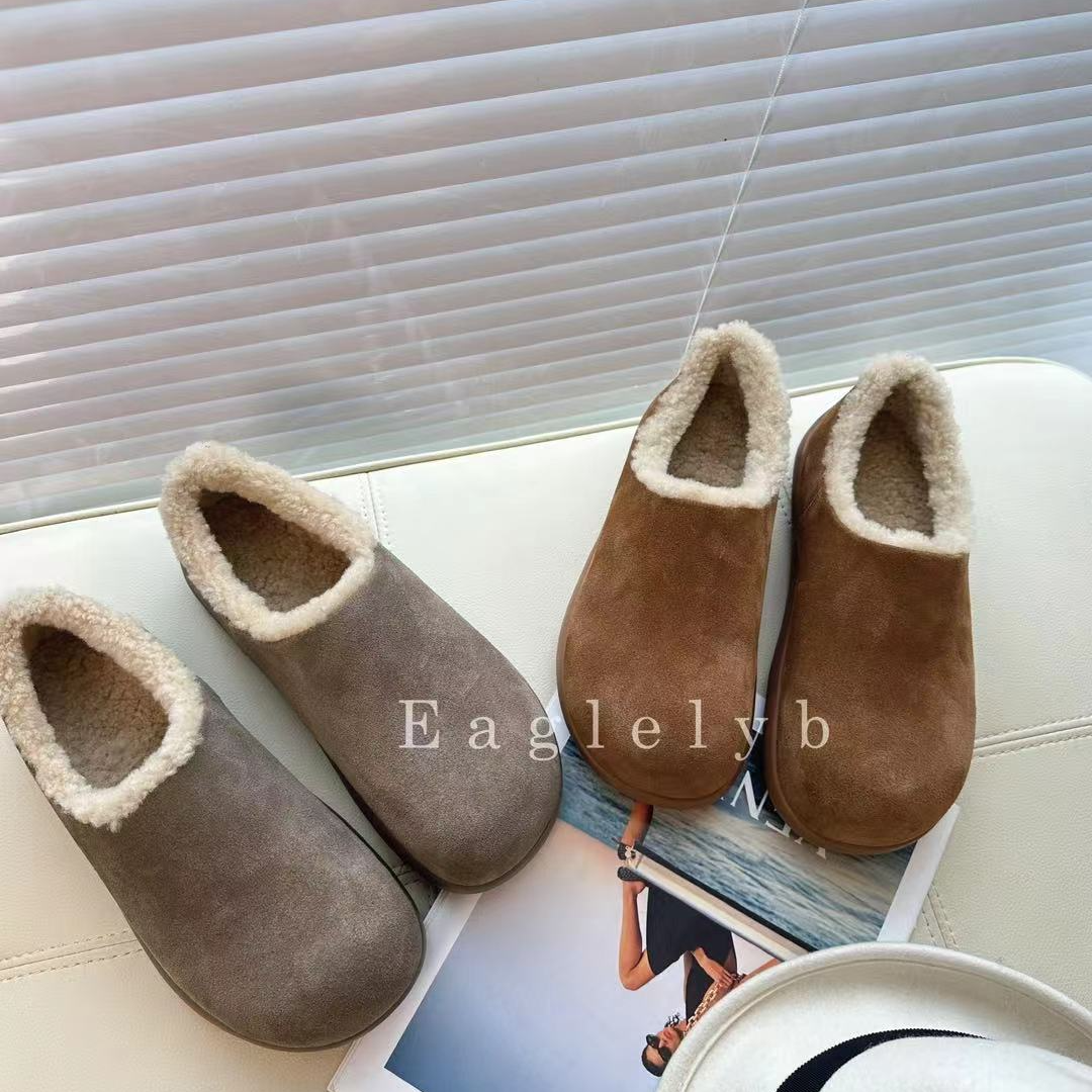 Eaglelyb · 小土豆秋冬季保暖加绒一脚蹬包头半拖毛毛单鞋