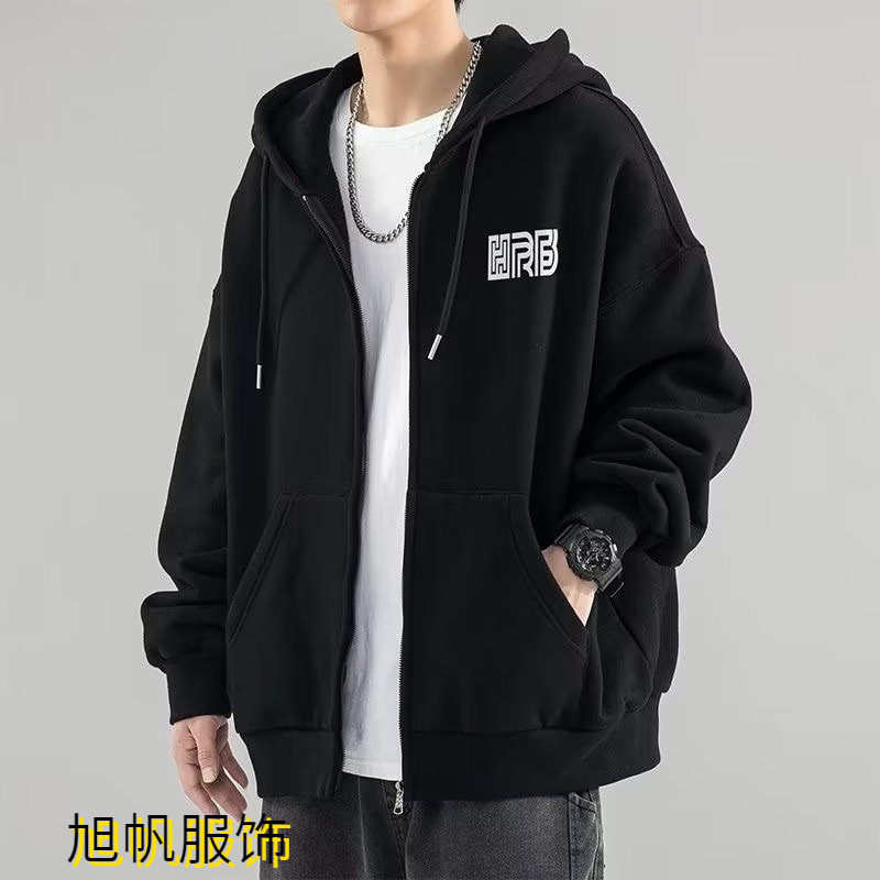 XF森馬系秋冬新款夹克男士休闲开衫卫衣春秋港风潮牌学生宽松百搭