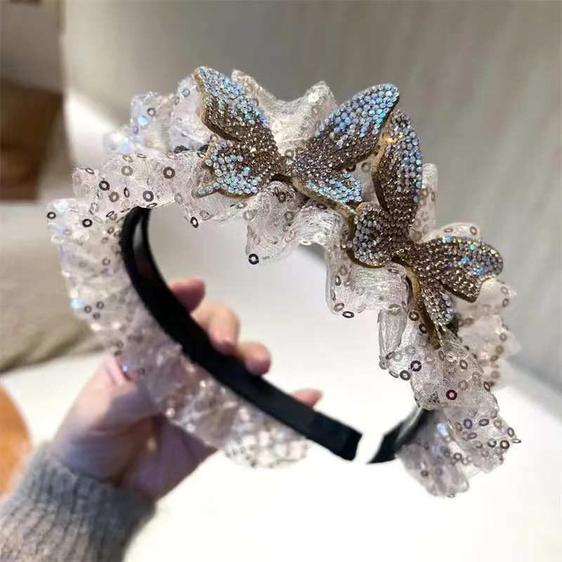 网红蝴蝶亮片发卡