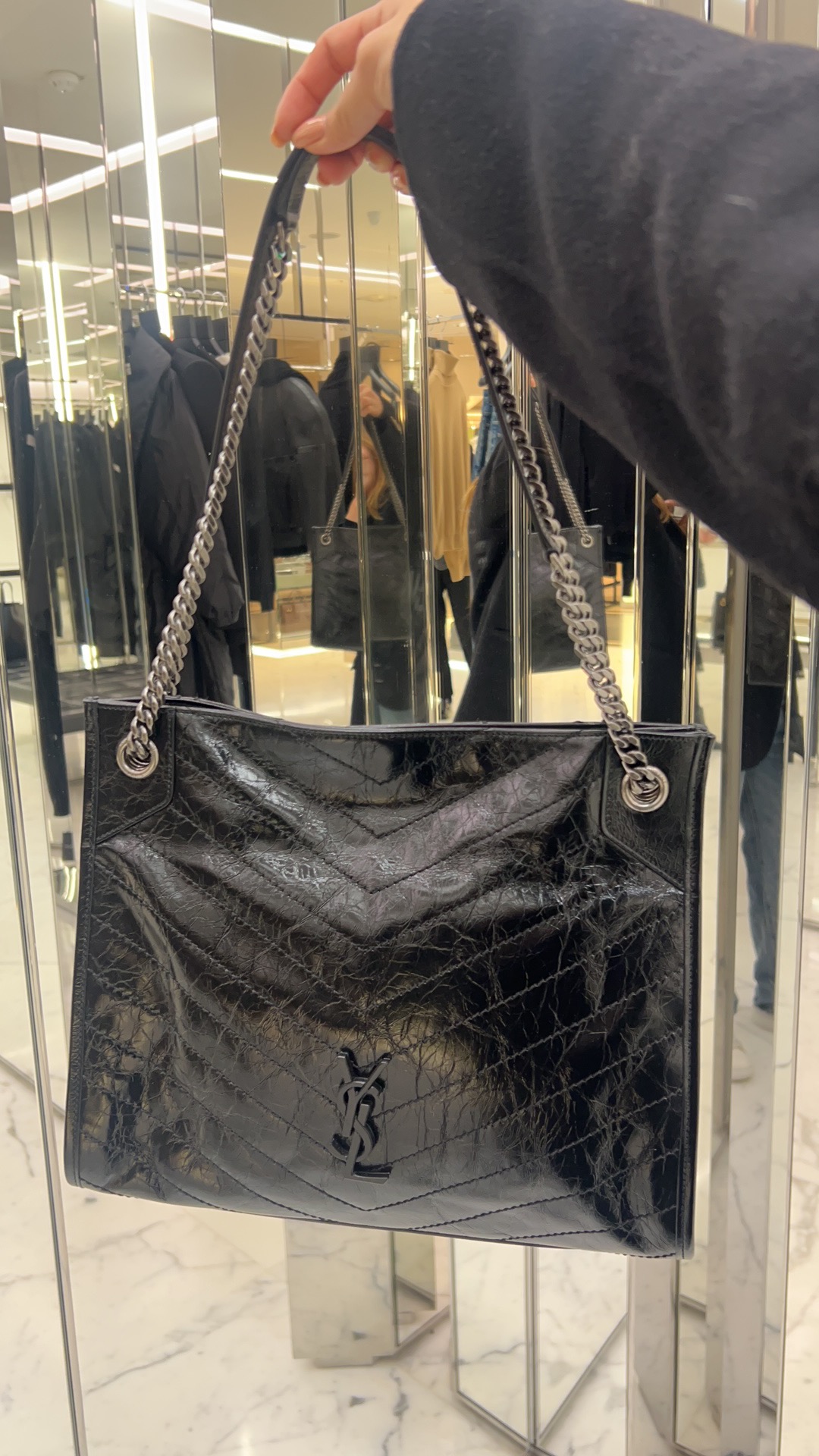 全新未使用 YSL/圣罗兰 圣罗兰 niki 黑标购物袋