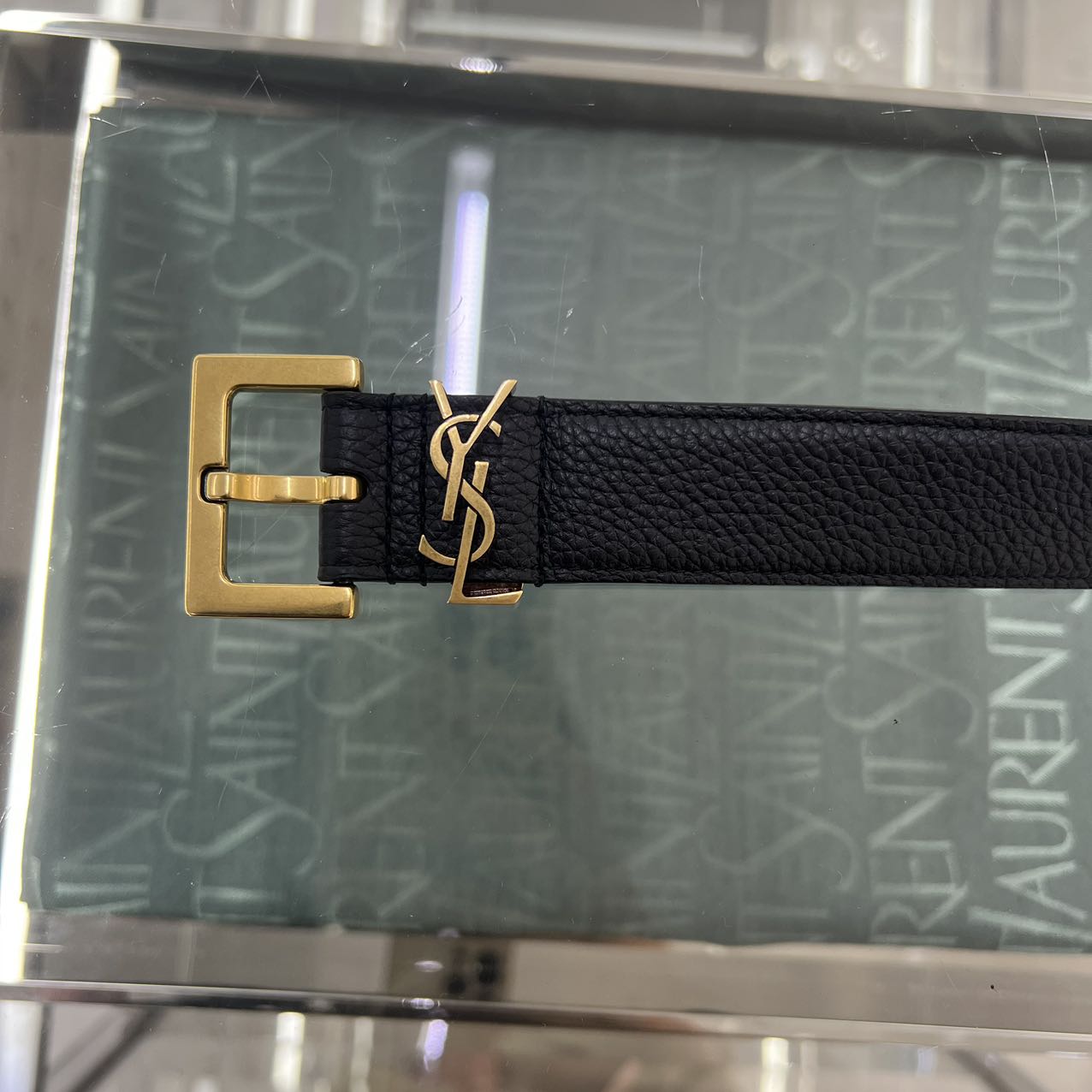 全新未使用 YSL/圣罗兰 ysl时尚百搭腰带  黑金2cm
