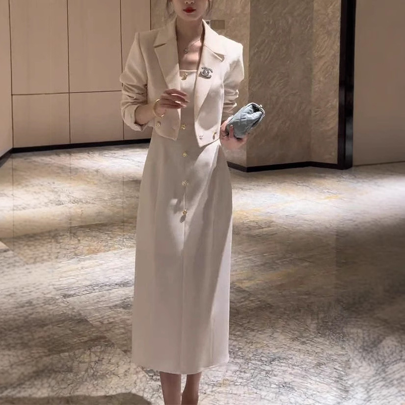 2024秋季新款法式小香风显瘦西装套装裙子气质御姐小洋装两件套装
